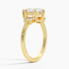 18K Solid Gold Iris Pear Accent Lab Diamond Ring