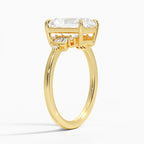 18K Solid Gold Iris Radiant Accent Lab Diamond Ring