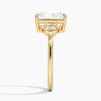 18K Solid Gold Iris Radiant Accent Lab Diamond Ring