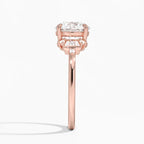 18K Solid Gold Iris Round Accent Lab Diamond Ring