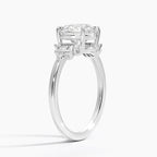 18K Solid Gold Iris Round Accent Lab Diamond Ring