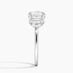 18K Solid Gold Iris Round Accent Lab Diamond Ring