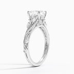 18K Solid Gold Jasmine Asscher Accent Lab Diamond Ring