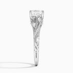18K Solid Gold Jasmine Asscher Accent Lab Diamond Ring