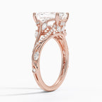 18K Solid Gold Jasmine Emerald Accent Lab Diamond Ring