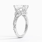 18K Solid Gold Jasmine Emerald Accent Lab Diamond Ring