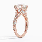18K Solid Gold Jasmine Pear Accent Lab Diamond Ring