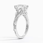 18K Solid Gold Jasmine Pear Accent Lab Diamond Ring