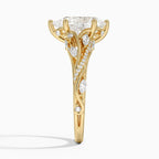 18K Solid Gold Jasmine Pear Accent Lab Diamond Ring