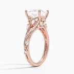 18K Solid Gold Jasmine Princess Accent Lab Diamond Ring