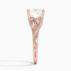 18K Solid Gold Jasmine Princess Accent Lab Diamond Ring