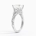 18K Solid Gold Jasmine Princess Accent Lab Diamond Ring