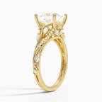 18K Solid Gold Jasmine Princess Accent Lab Diamond Ring