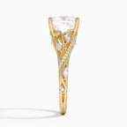 18K Solid Gold Jasmine Princess Accent Lab Diamond Ring