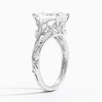18K Solid Gold Jasmine Radiant Accent Lab Diamond Ring