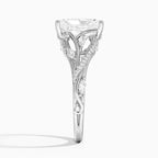 18K Solid Gold Jasmine Radiant Accent Lab Diamond Ring