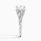 18K Solid Gold Jasmine Round Accent Lab Diamond Ring