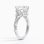 18K Solid Gold Jasmine Oval Accent Lab Diamond Ring