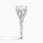 18K Solid Gold Jasmine Oval Accent Lab Diamond Ring