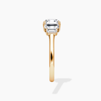 18K Solid Gold June Asscher Baguette Accent Lab Diamond Ring