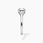 18K Solid Gold June Asscher Baguette Accent Lab Diamond Ring