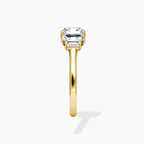 18K Solid Gold June Asscher Baguette Accent Lab Diamond Ring