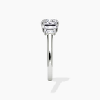 18K Solid Gold June Cushion Baguette Accent Lab Diamond Ring