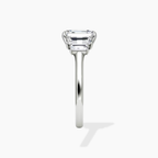 18K Solid Gold June Emerald Baguette Accent Lab Diamond Ring
