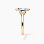 18K Solid Gold June Marquise Baguette Accent Lab Diamond Ring