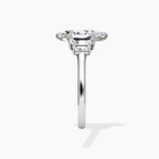 18K Solid Gold June Marquise Baguette Accent Lab Diamond Ring