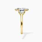 18K Solid Gold June Marquise Baguette Accent Lab Diamond Ring