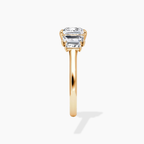 18K Solid Gold June Princess Baguette Accent Lab Diamond Ring