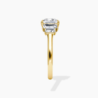 18K Solid Gold June Princess Baguette Accent Lab Diamond Ring