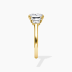 18K Solid Gold June Radiant Baguette Accent Lab Diamond Ring Gold