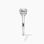 18K Solid Gold June Round Baguette Accent Lab Diamond Ring