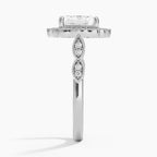 18K Solid Gold Ketlen Asscher Vintage Accent Lab Diamond Ring