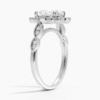 18K Solid Gold Ketlen Oval Vintage Accent Lab Diamond Ring