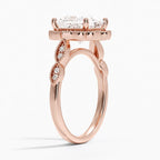 18K Solid Gold Ketlen Princess Vintage Accent Lab Diamond Ring