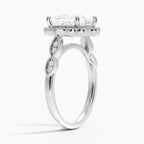 18K Solid Gold Ketlen Princess Vintage Accent Lab Diamond Ring