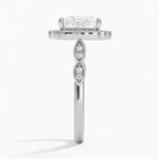 18K Solid Gold Ketlen Princess Vintage Accent Lab Diamond Ring