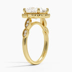 18K Solid Gold Ketlen Princess Vintage Accent Lab Diamond Ring