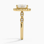 18K Solid Gold Ketlen Princess Vintage Accent Lab Diamond Ring