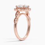 18K Solid Gold Ketlen Round Vintage Accent Lab Diamond Ring