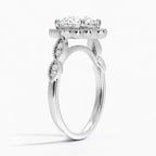 18K Solid Gold Ketlen Round Vintage Accent Lab Diamond Ring