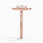 18K Solid Gold Liebe Asscher Vintage Accent Lab Diamond Ring