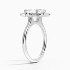 18K Solid Gold Liebe Asscher Vintage Accent Lab Diamond Ring