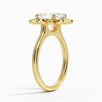 18K Solid Gold Liebe Asscher Vintage Accent Lab Diamond Ring