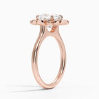 18K Solid Gold Liebe Cushion Vintage Accent Lab Diamond Ring