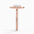 18K Solid Gold Liebe Cushion Vintage Accent Lab Diamond Ring