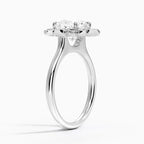 18K Solid Gold Liebe Cushion Vintage Accent Lab Diamond Ring